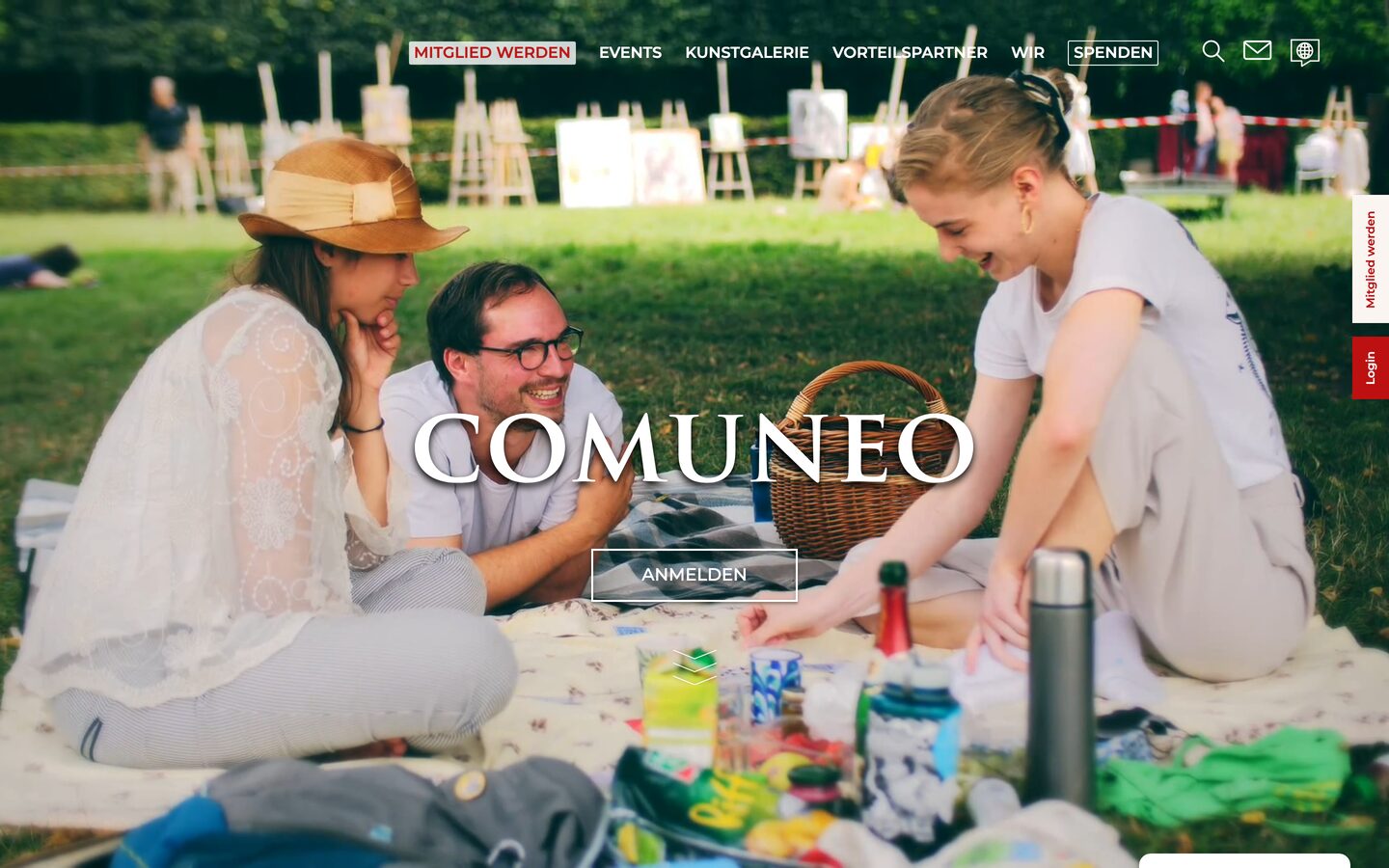 Startseite der Community-Plattform Comuneo