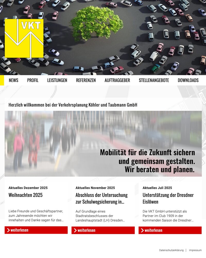 Website der VKT GmbH